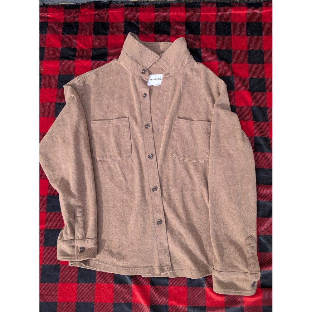 Goodfellow & Co. Men's Tan Solid Long Sleeve Shirt Size XL